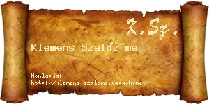 Klemens Szalóme névjegykártya